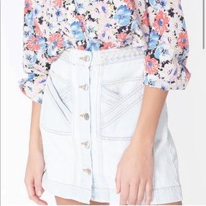 Veronica beard braided denim mini skirt